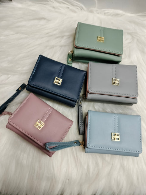 Three Folders Ladies Wallet with Side Chains